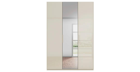 DREHTÜRENSCHRANK 151/235/61 cm,  in Champagner, 3-türig  - Champagner, Basics, Glas/Holzwerkstoff (151/235/61cm) - Novel