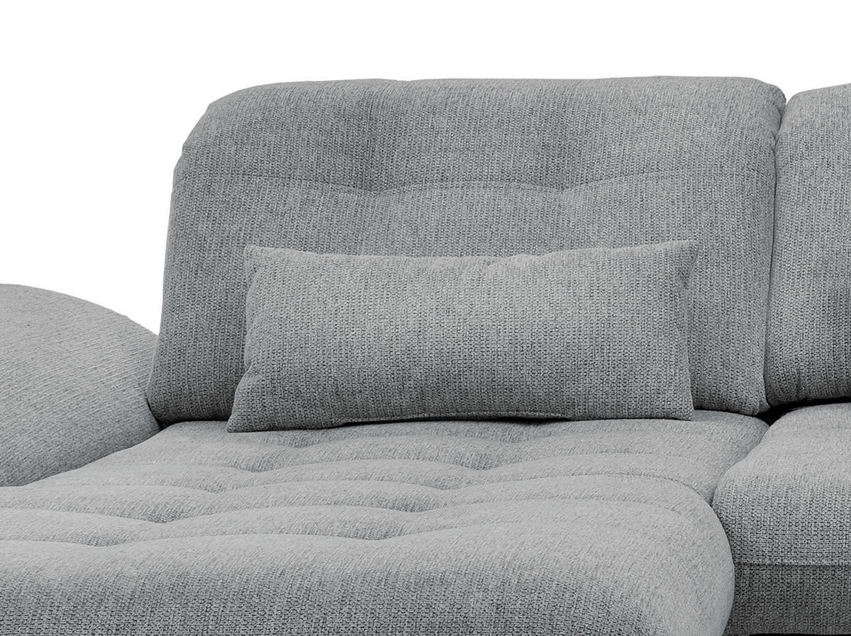 ECKSOFA in Chenille Silberfarben  - Chromfarben/Anthrazit, Modern, Textil/Metall (184/314cm) - Livetastic