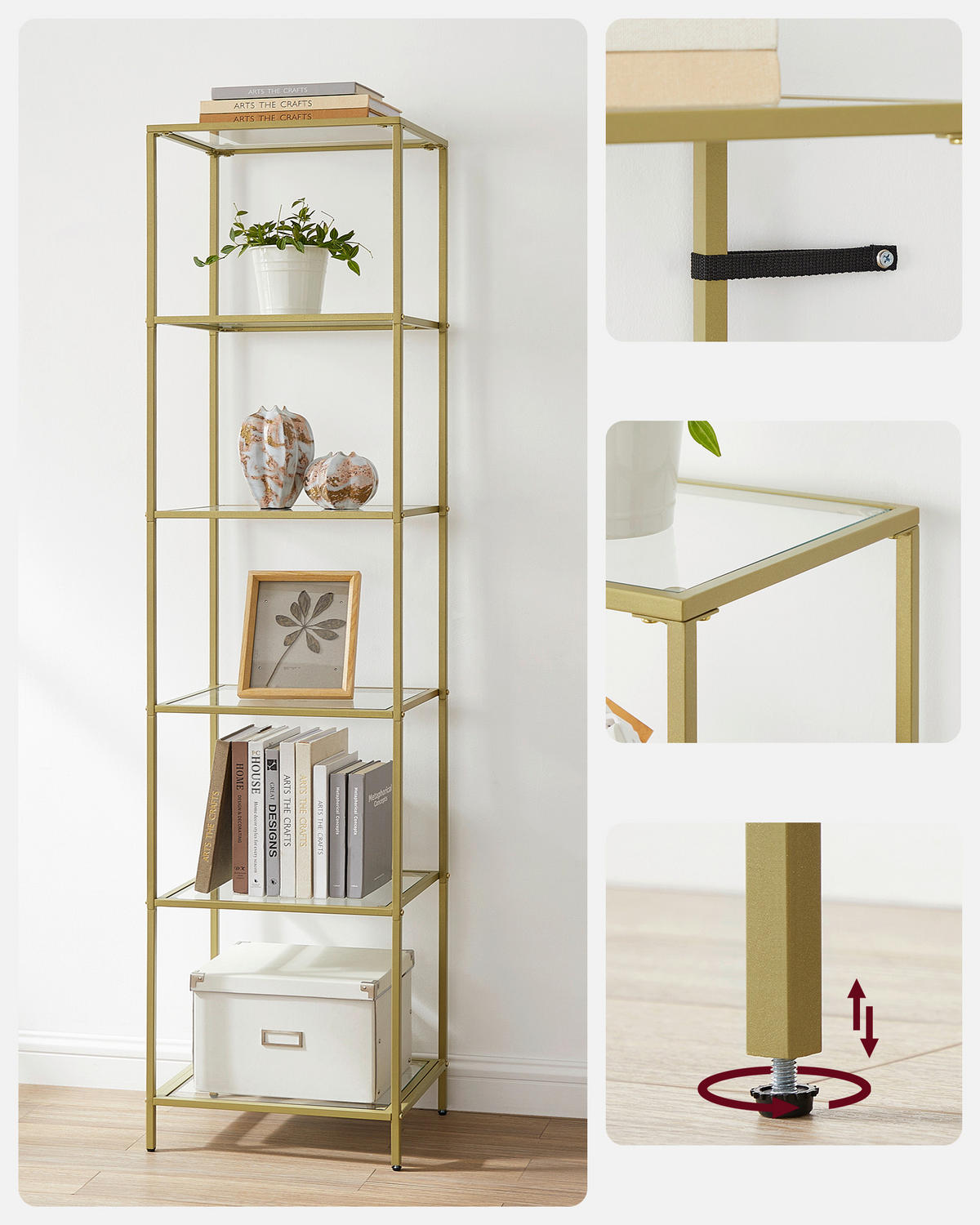 REGAL Goldfarben  - Goldfarben, Basics, Glas/Metall (40/177.3/30cm) - Boxxx