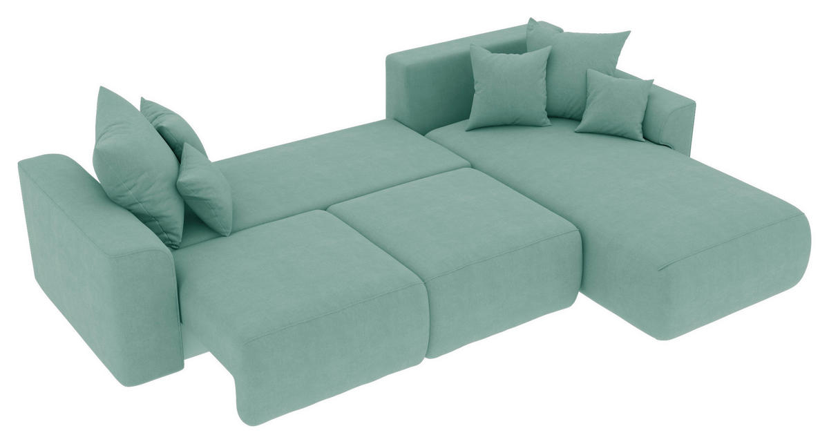Freisteller von Carryhome ECKSOFA Mintgrün Velours.