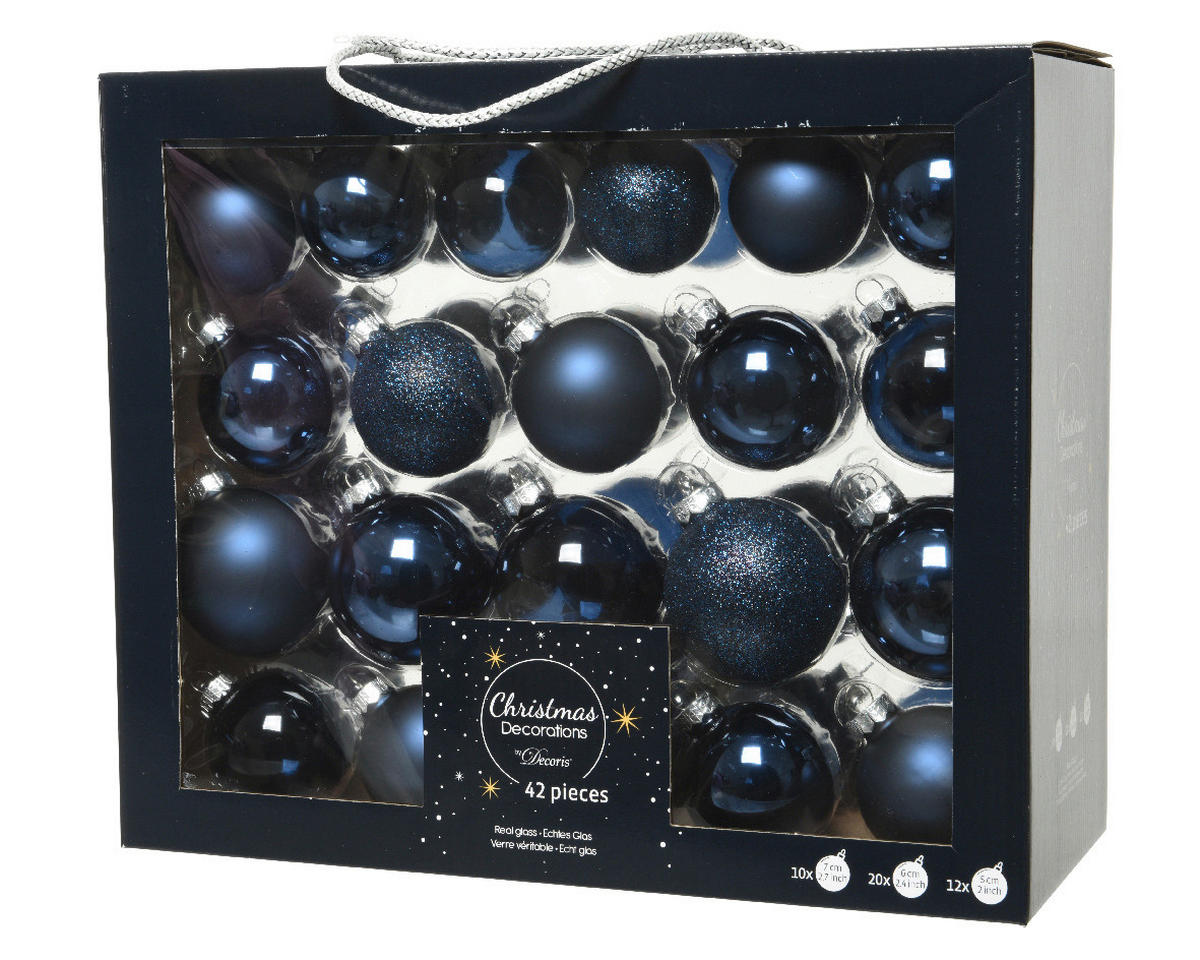 CHRISTBAUMKUGEL  - Blau, Lifestyle, Glas (7,00/7,00/7,00cm)