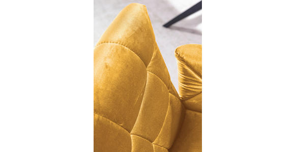 ARMLEHNSTUHL   Velours  - Gelb/Schwarz, Design, Textil/Metall (68/88/66cm) - Landscape