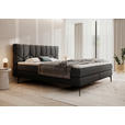 BOXSPRINGBETT 180/200 cm  in Schwarz  - Schwarz, Design, Leder/Textil (180/200cm) - Esposa