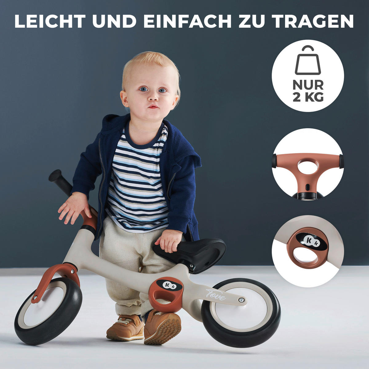 LAUFRAD Tove  - Cognac/Beige, Basics, Kunststoff (67/45/31.5cm) - kinderkraft
