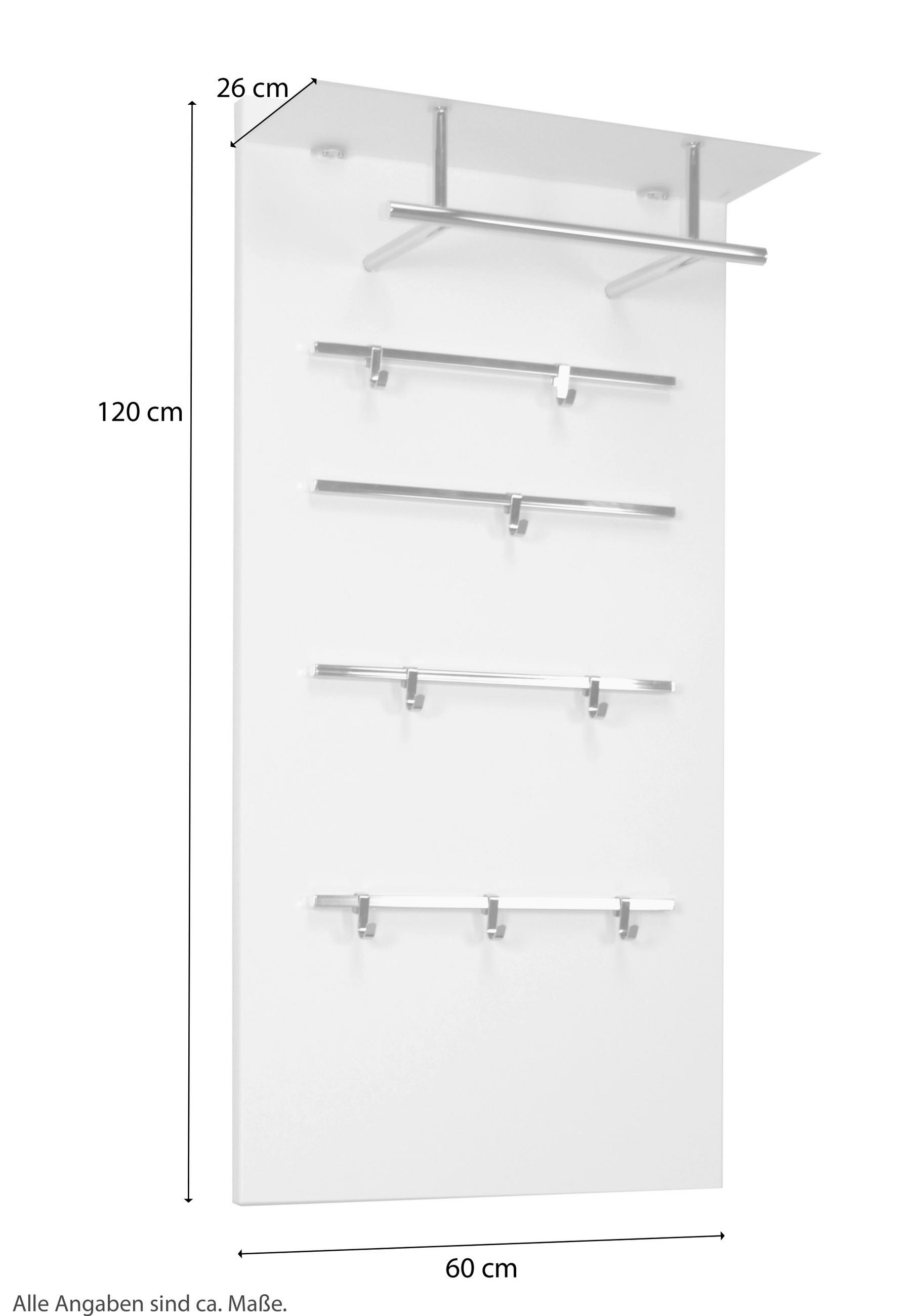 GARDEROBENPANEEL  in  - Weiß, Design, Glas/Holzwerkstoff (26/60/120cm) - MID.YOU