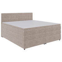 BOXSPRINGBETT 180/200 cm  in Beige  - Beige/Schwarz, KONVENTIONELL, Kunststoff/Textil (180/200cm) - Carryhome