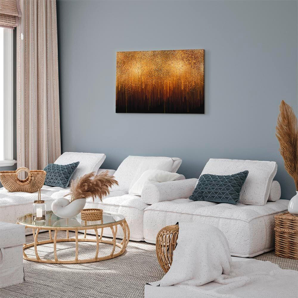 LEINWANDBILD Abstraktes, Strukturen 120/80/1,2 cm  - Goldfarben/Schwarz, Basics, Holz/Textil (120/80/1,2cm) - artgeist