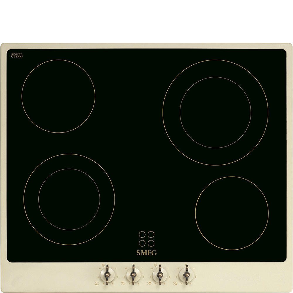 GLASKERAMIKKOCHFELD P864PO  - Messingfarben/Creme, Basics, Glas/Metall (59,6/51/51cm) - SMEG