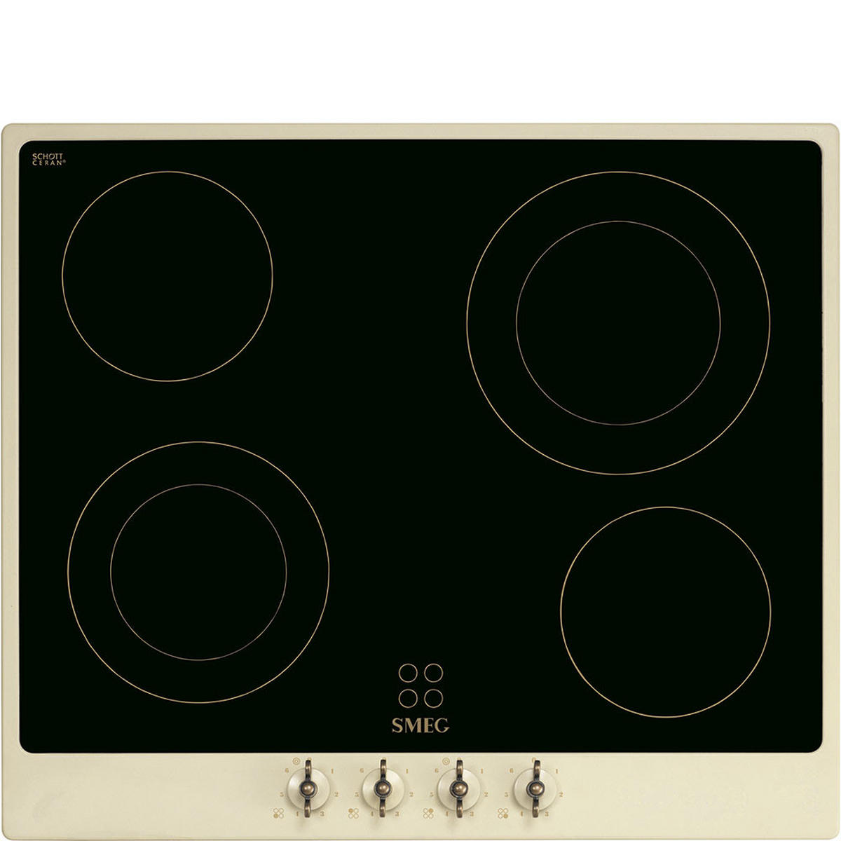 GLASKERAMIKKOCHFELD P864PO  - Messingfarben/Creme, Basics, Glas/Metall (59,6/51/51cm) - SMEG