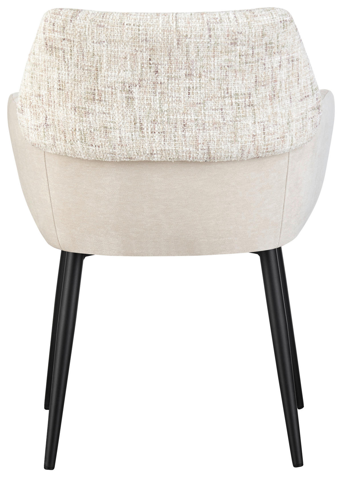 ARMLEHNSTUHL  in Eisen Webstoff  - Beige/Schwarz, Design, Textil/Metall (61/83/61cm) - Novel