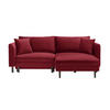 ECKSOFA Rot Velours  - Rot/Schwarz, Design, Holz/Textil (235/165cm) - Ti'me