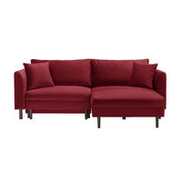 ECKSOFA Rot Velours  - Rot/Schwarz, Design, Holz/Textil (235/165cm) - Ti'me