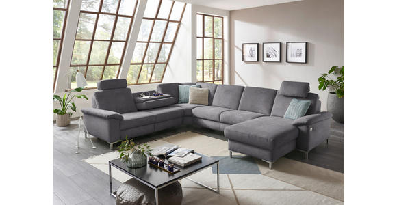 WOHNLANDSCHAFT in Chenille Grau - Alufarben/Grau, Design, Textil/Metall (265/333/170cm) - Dieter Knoll