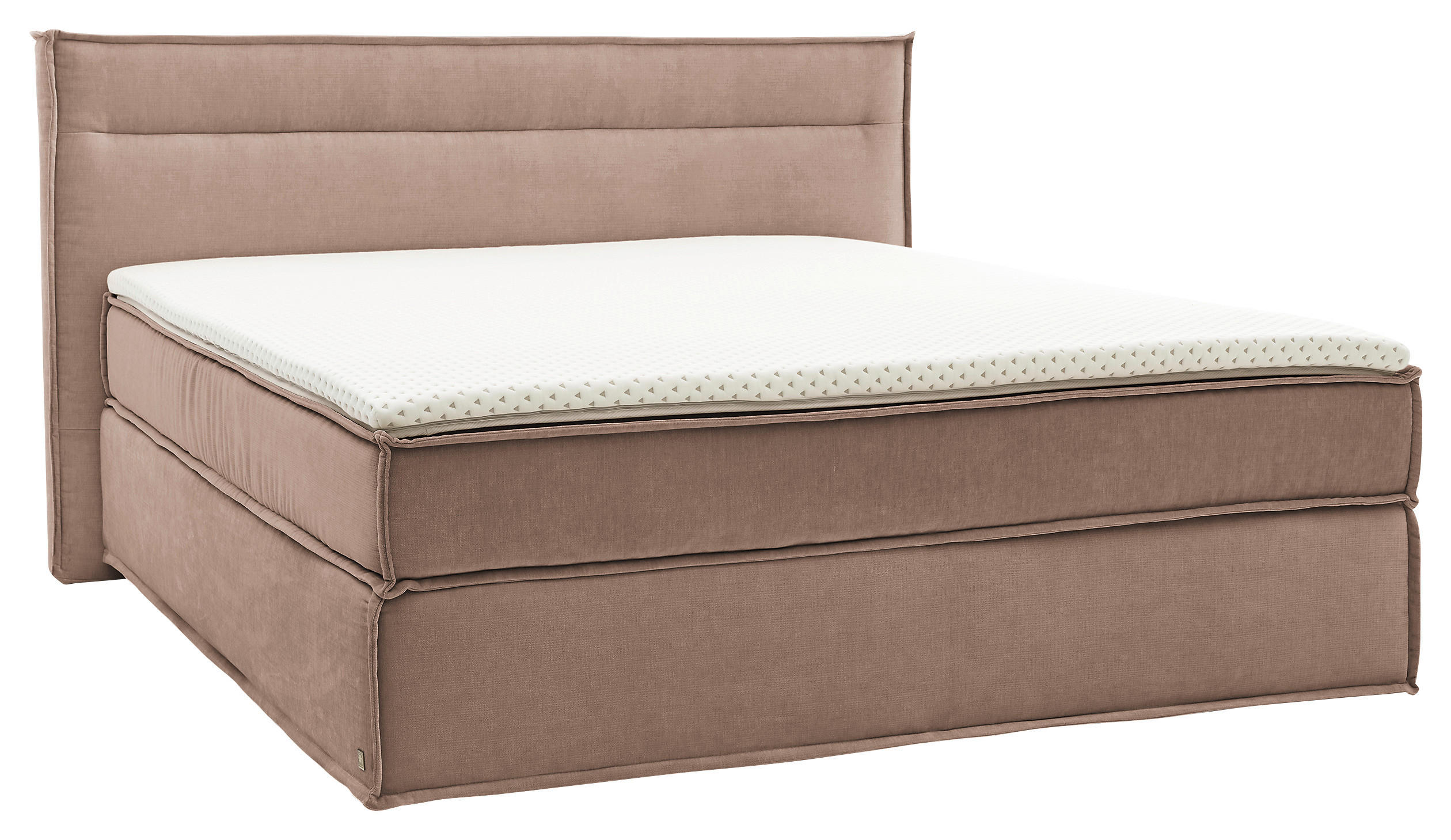 BOXSPRINGBETT 180/200 cm  in Hellbraun  - Hellbraun/Schwarz, Design, Textil (180/200cm) - Musterring