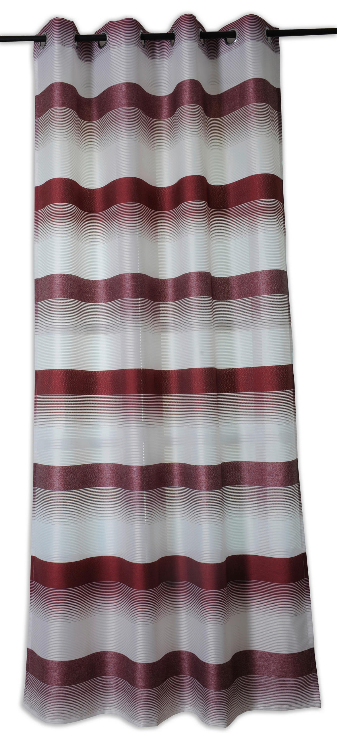 ÖSENSCHAL halbtransparent 140/245 cm   - Bordeaux/Weiß, Basics, Textil (140/245cm)