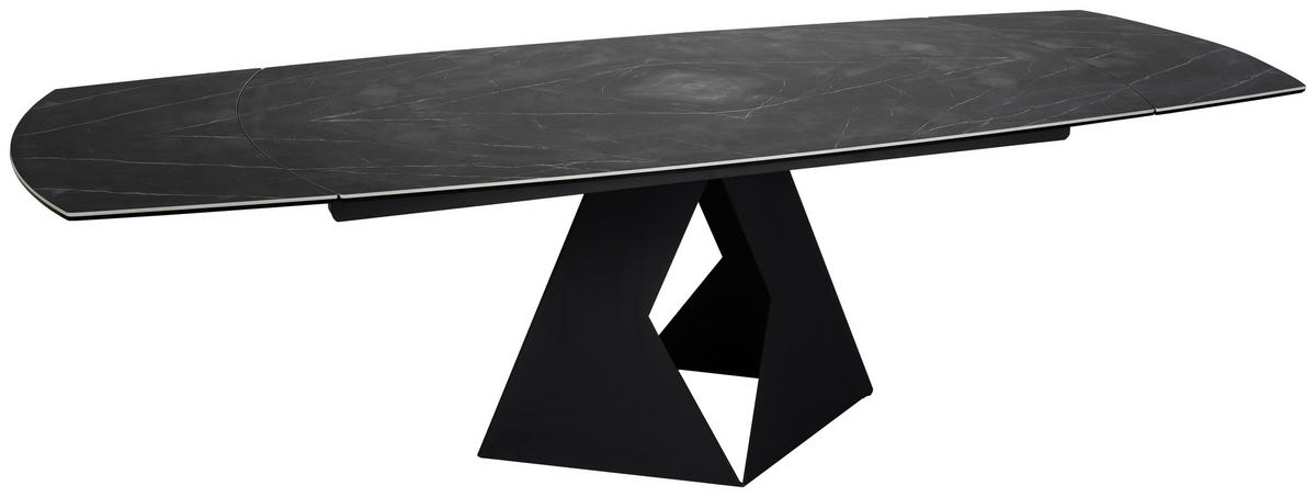 JEDILNA MIZA, črna  - črna, Design, kovina/steklo (180-260/95/76cm) - Stylife