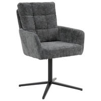 SCAUN CU BRAȚE in gri, negru  - negru/gri, Design, metal/textil (61/91,5/66cm) - Stylife