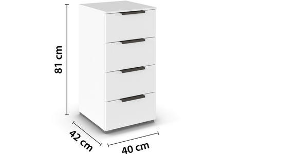 KOMMODE 50/81/42 cm in Weiß - Graphitfarben/Alufarben, Trend, Holzwerkstoff/Metall (50/81/42cm) - Novel