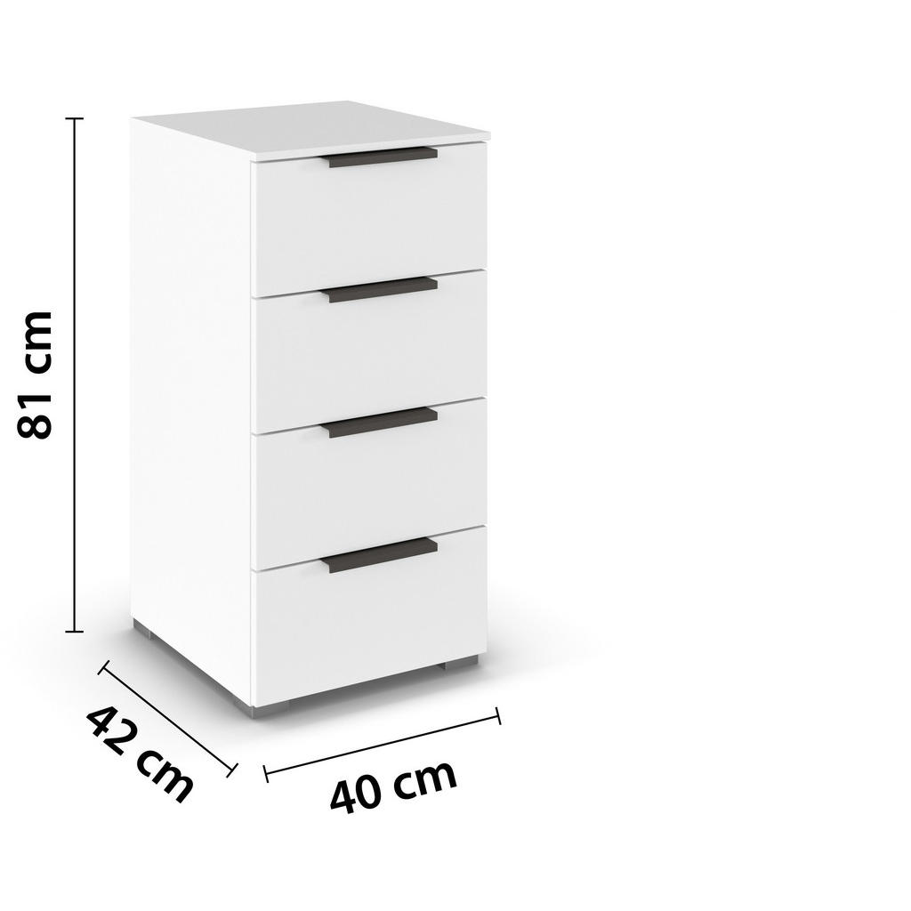 Thumbnail - Novel Kommode, Weiß, Metall, 4 Schubladen, 50x81x42 cm, Blauer Engel, Goldenes M, Made in Germany, stehend, in verschied...
