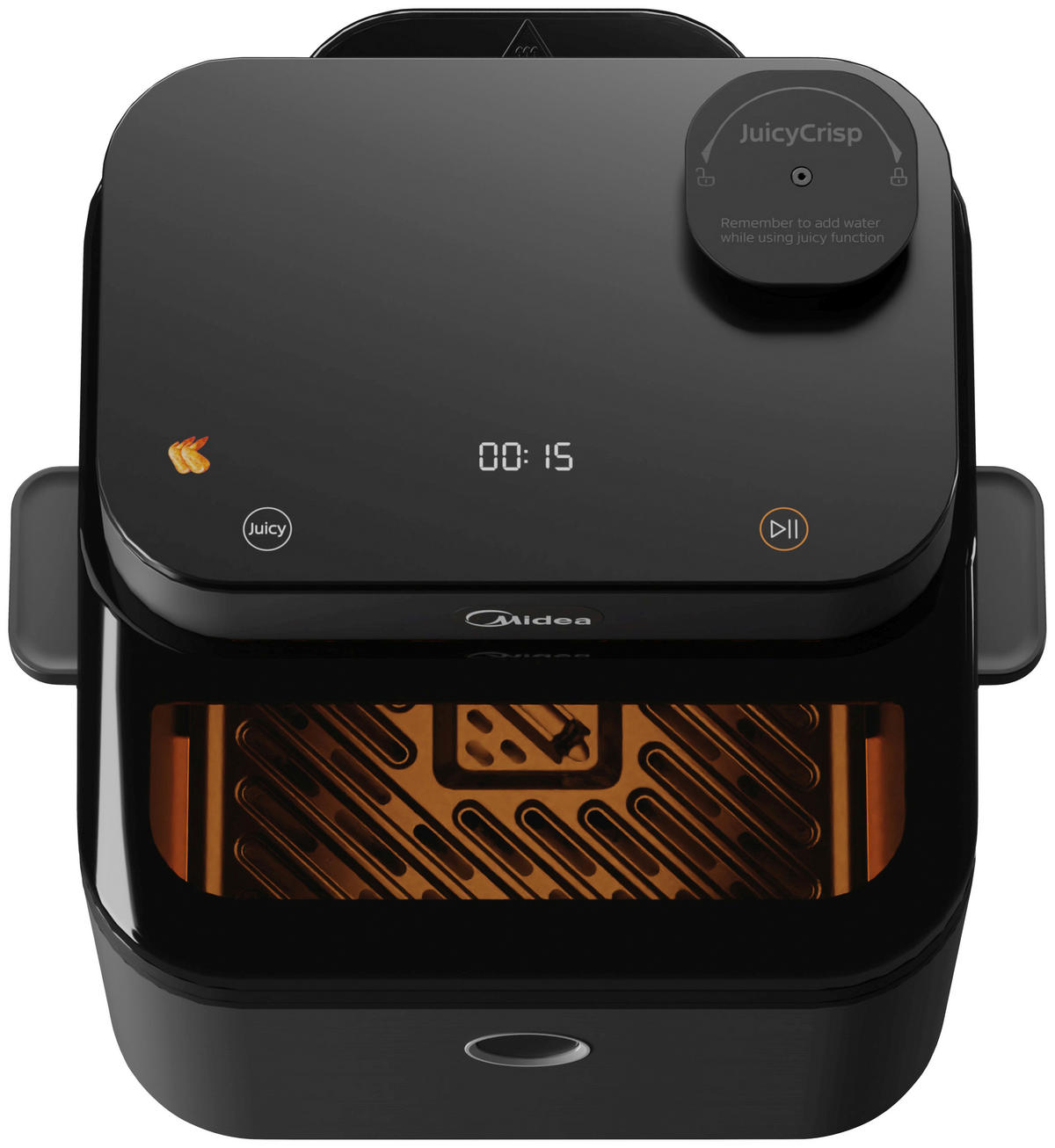 HEIßLUFTFRITTEUSE Airfryer MF-CY75C2 7 L  - Dunkelgrau, Basics, Kunststoff/Metall (32,0/31,5/31,2cm) - Midea