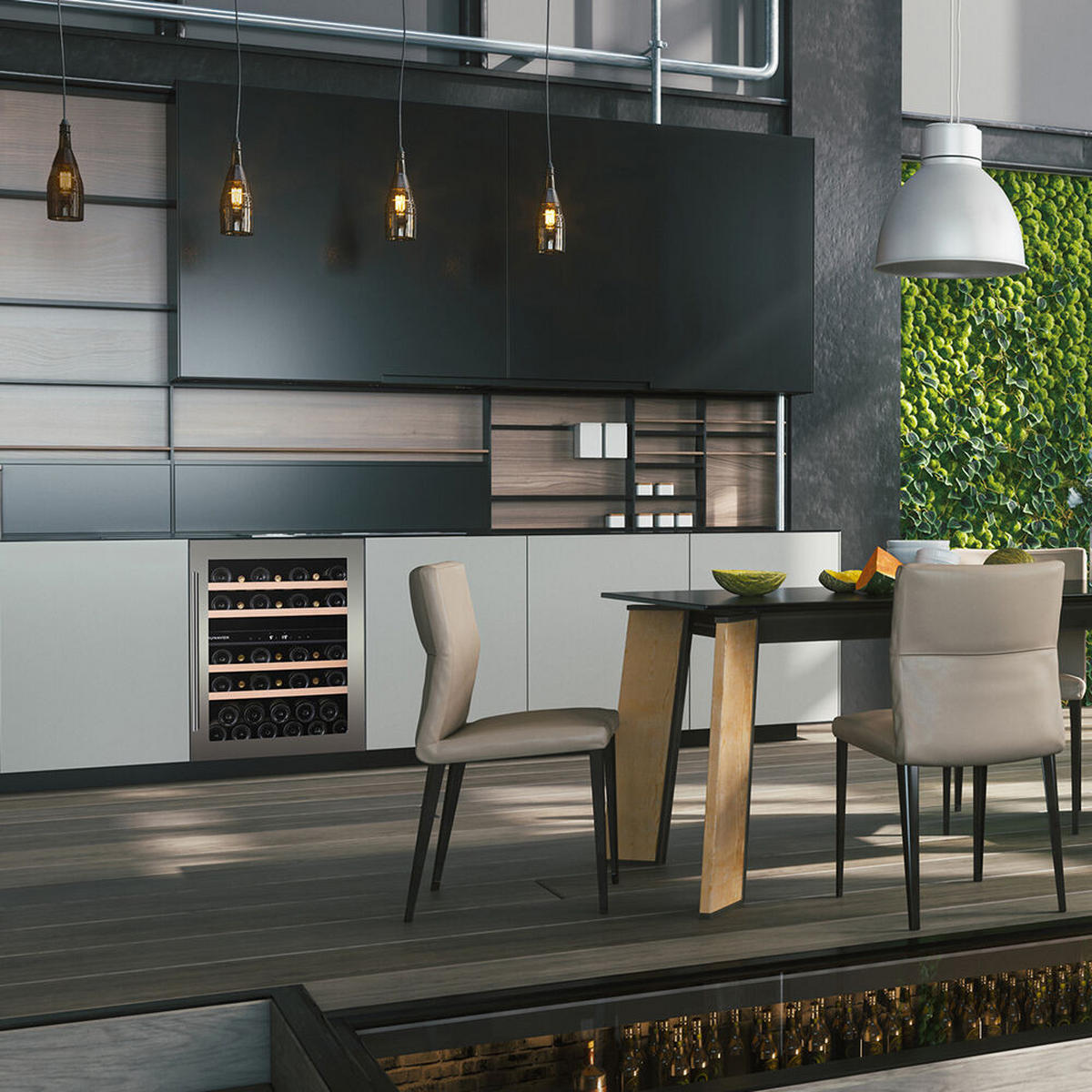 WEINKÜHLSCHRANK DAUF-39.121DSS  - Edelstahlfarben, Basics, Glas/Holz (59,5/82/57,1cm)