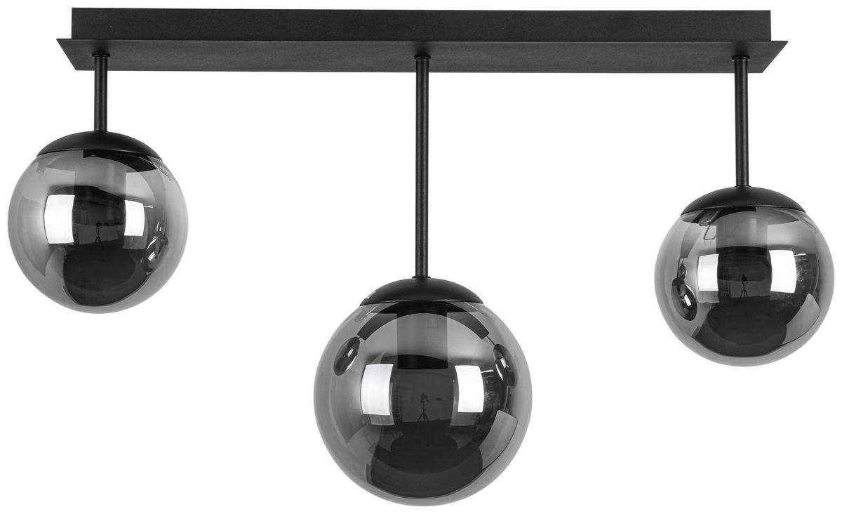 DECKENLEUCHTE    60/16/34,5 cm  - Chromfarben/Schwarz, Trend, Glas/Kunststoff (60/16/34,5cm) - Novel