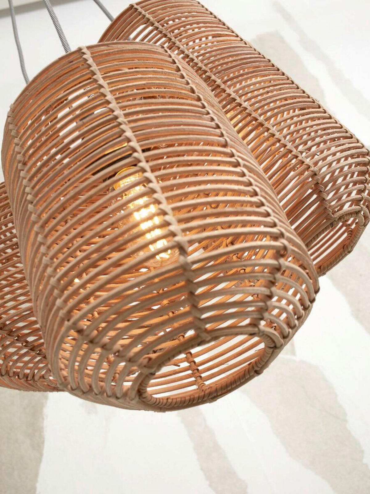 ZÁVĚSNÉ SVÍTIDLO, 49/49/53 cm  - přírodní barvy, Trend, dřevo (49/49/53cm) - Good & Mojo