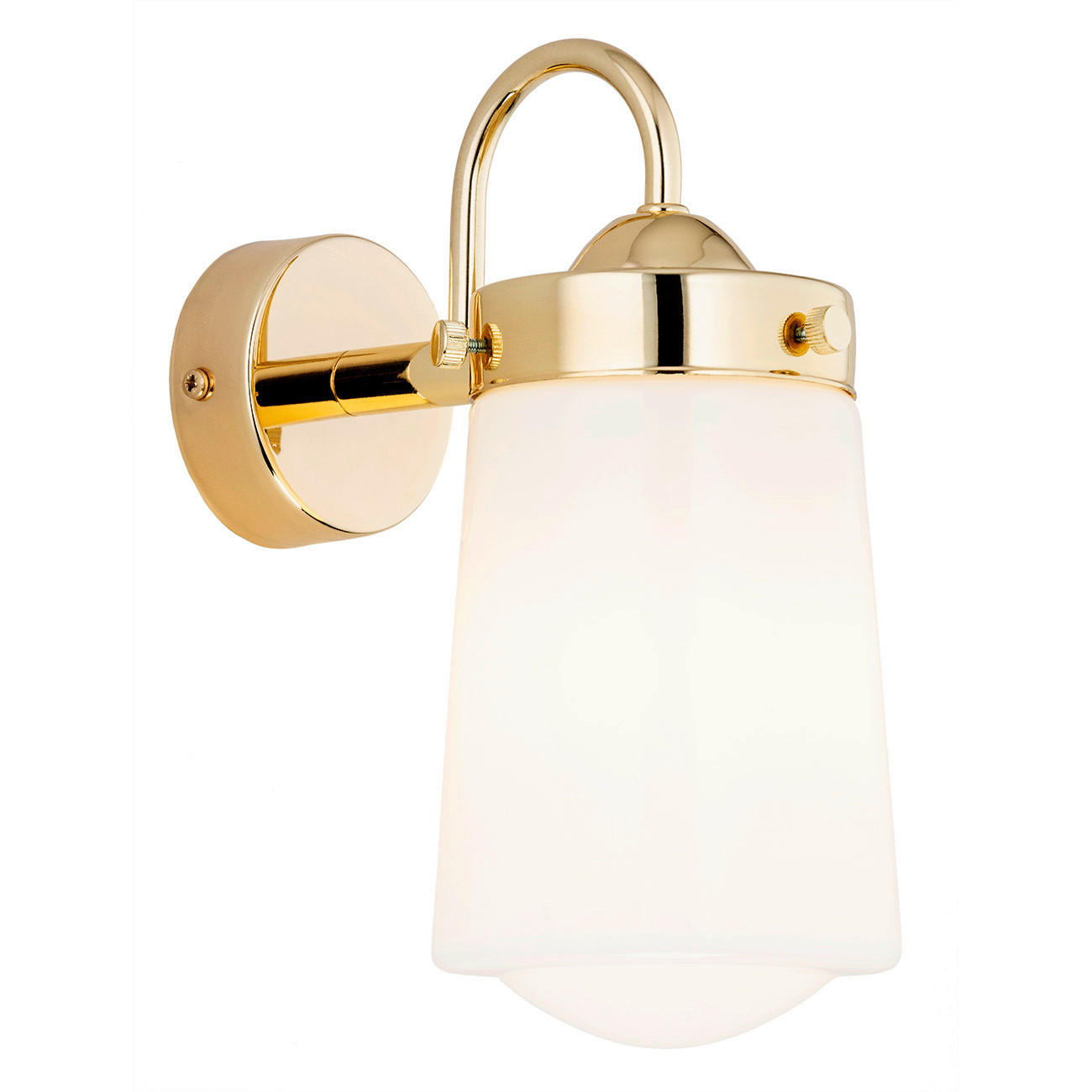 WANDLEUCHTE Argon Pasadena 26/20/12 cm  - Goldfarben/Weiß, KONVENTIONELL, Glas/Metall (26/20/12cm)