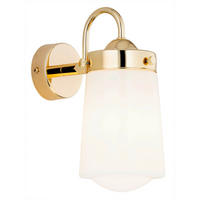 WANDLEUCHTE Argon Pasadena 26/20/12 cm  - Goldfarben/Weiß, KONVENTIONELL, Glas/Metall (26/20/12cm)