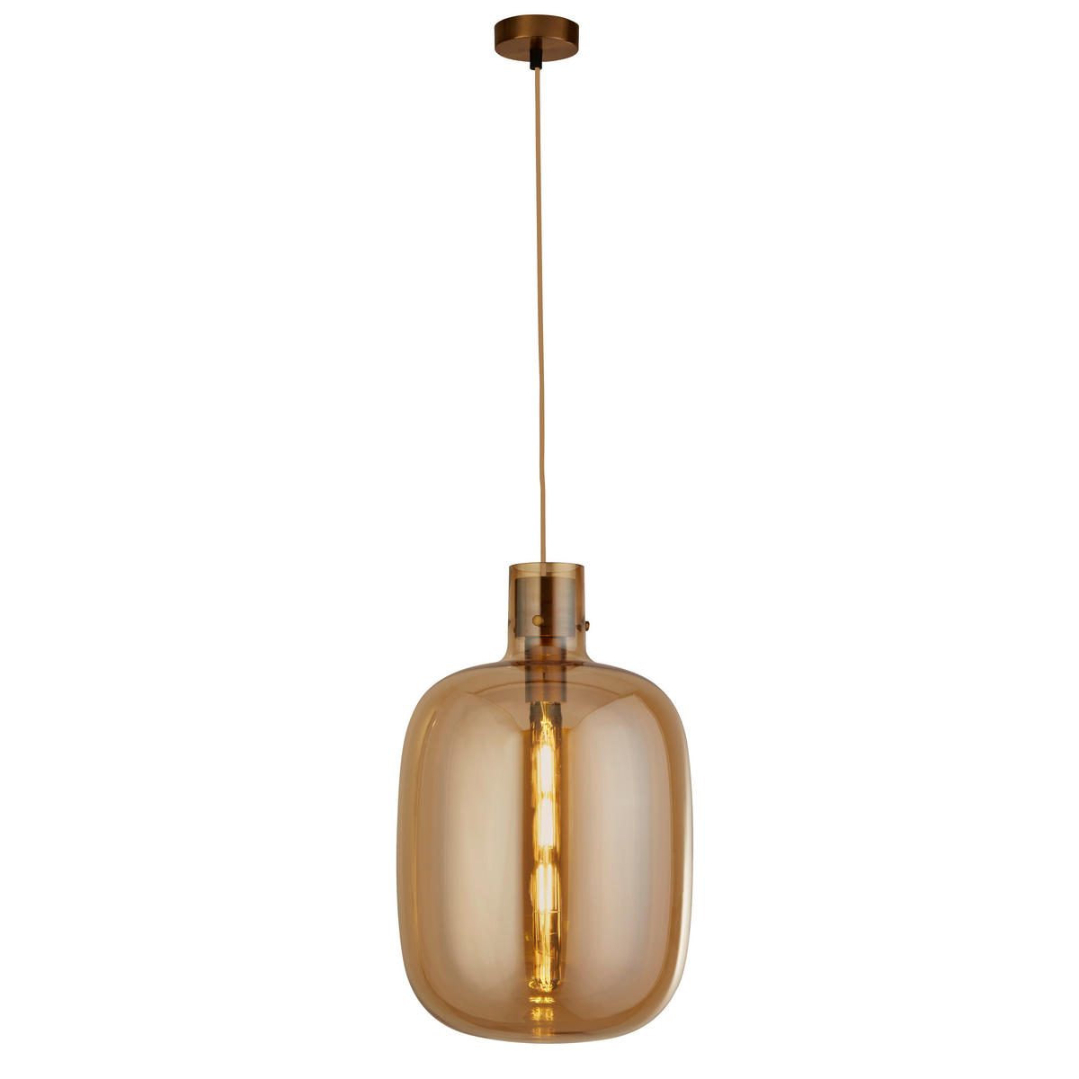 HÄNGLAMPA Barrel 30/127 cm  - bärnstensfärgad, Design, metall/glas (30/127cm)