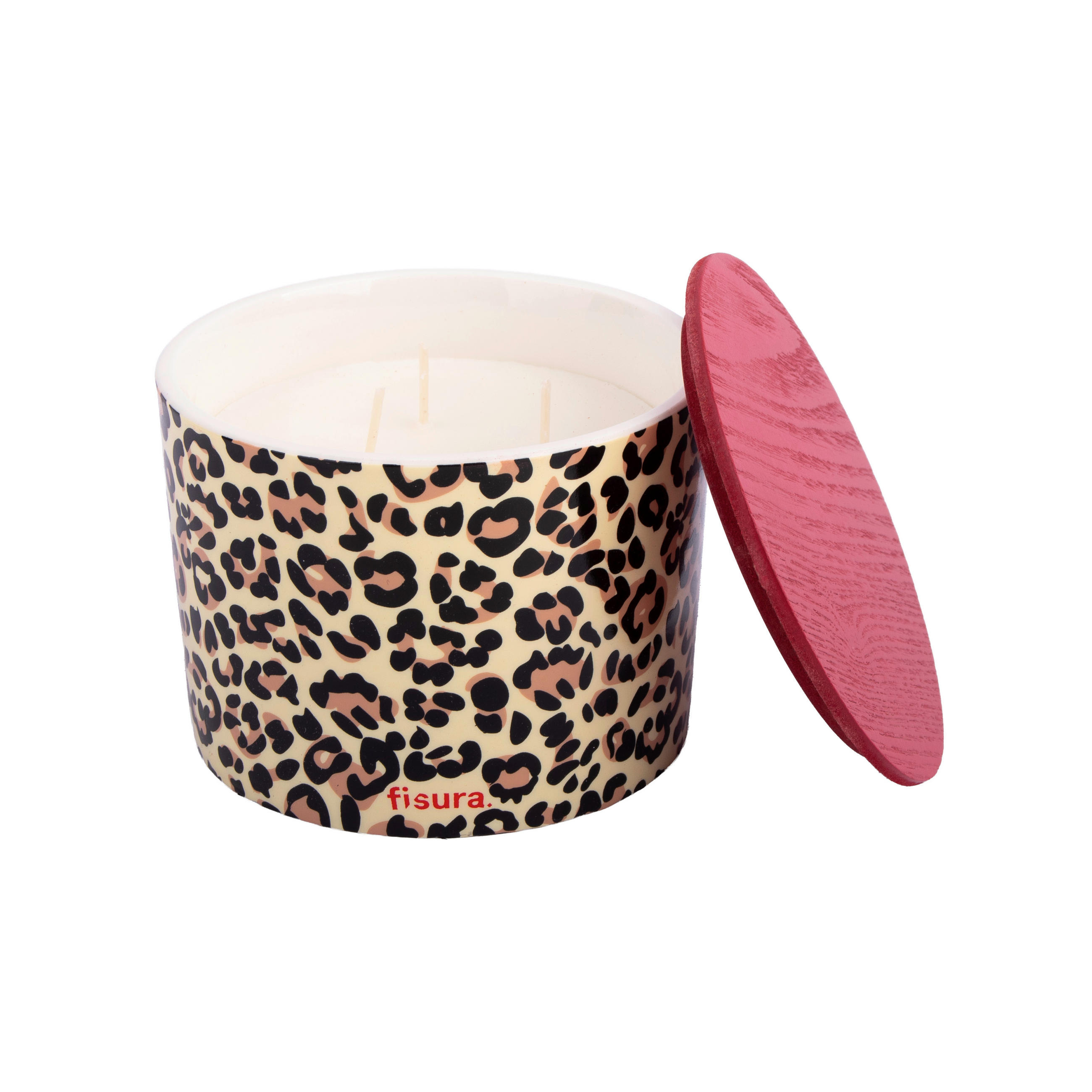 KERZE IM TOPF  - Hellbraun/Pink, Trend, Holz/Keramik (11/11/8cm)