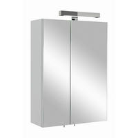 ZRCADLOVÁ SKŘÍŇKA, bílá, 50/70/20 cm  - bílá, Konvenční, kompozitní dřevo/sklo (50/70/20cm) - Xora
