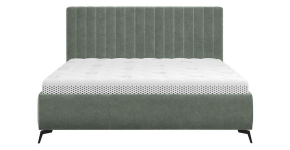 POLSTERBETT gepolstertes Kopfteil, Lattenrost, Bettkasten Grau 180/200 cm  - Schwarz/Grau, KONVENTIONELL, Holz/Textil (180/200cm) - Hom`in