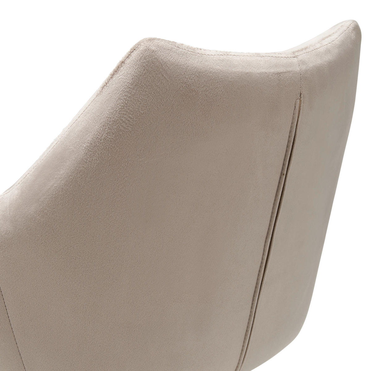 ARMLEHNSTUHL  in Eisen Samt  - Beige/Schwarz, Lifestyle, Textil/Metall (60/83/59cm) - MID.YOU