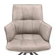 ARMLEHNSTUHL  in Eisen Mikrofaser  - Taupe/Schwarz, Design, Textil/Metall (59/89,5/63cm) - Novel