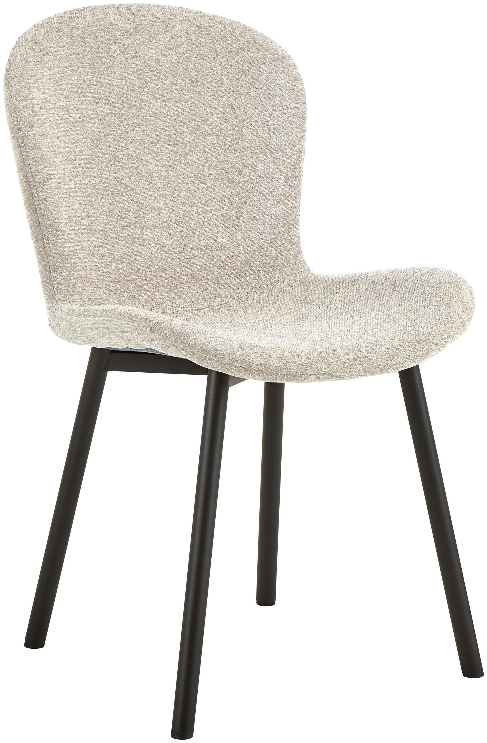 STUHL  in Stahl Flachgewebe Metall, Textil  - Beige/Schwarz, Trend, Textil/Metall (50/86/58cm) - MID.YOU