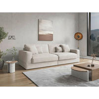 BIGSOFA FABIO E Cord Creme  - Creme/Schwarz, MODERN, Kunststoff/Textil (264/87/108cm) - Sit & More