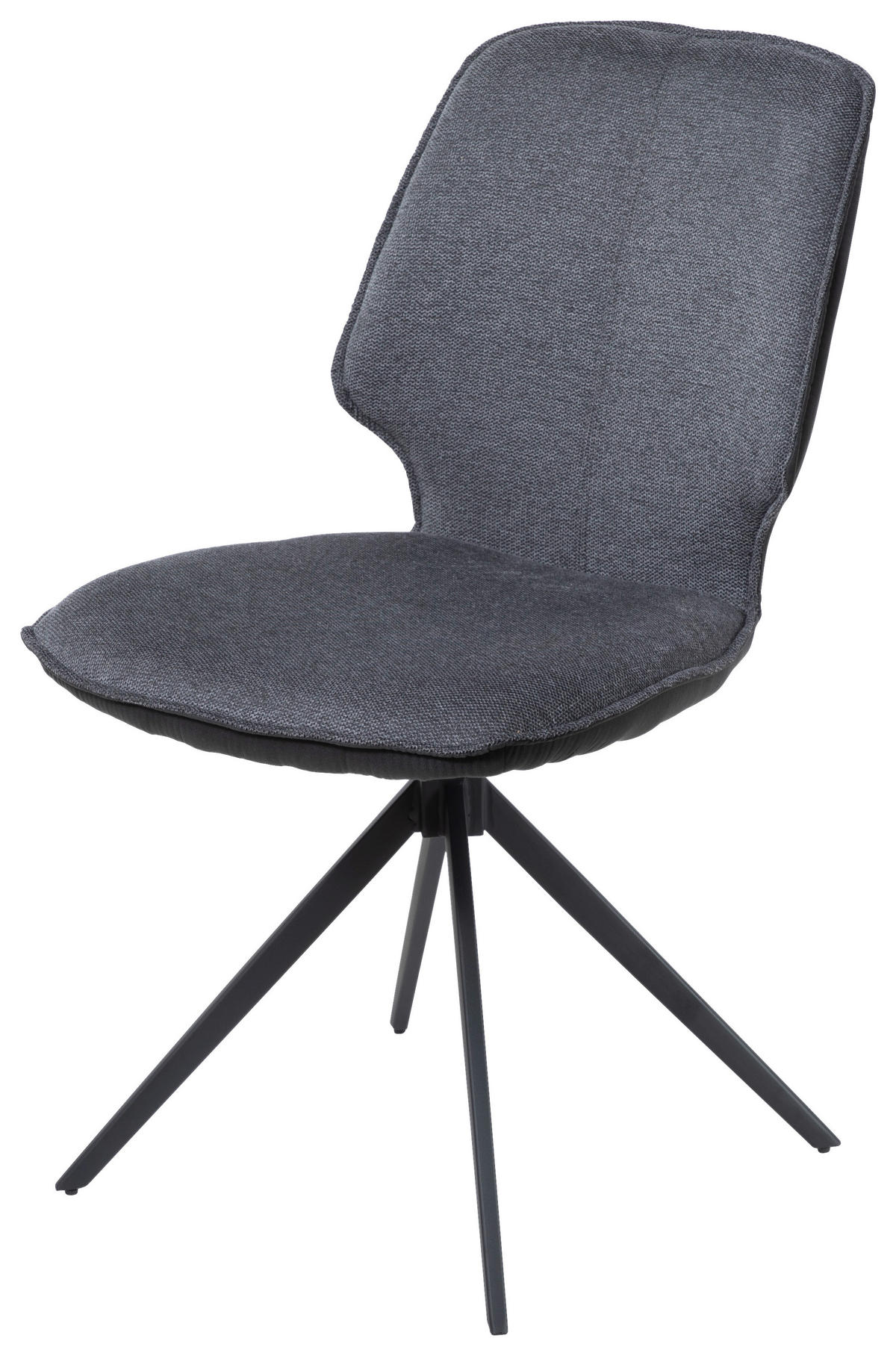 STOL, kovina, tekstil siva, temno siva  - temno siva/siva, Design, kovina/tekstil (49/86,5/63cm) - Novel