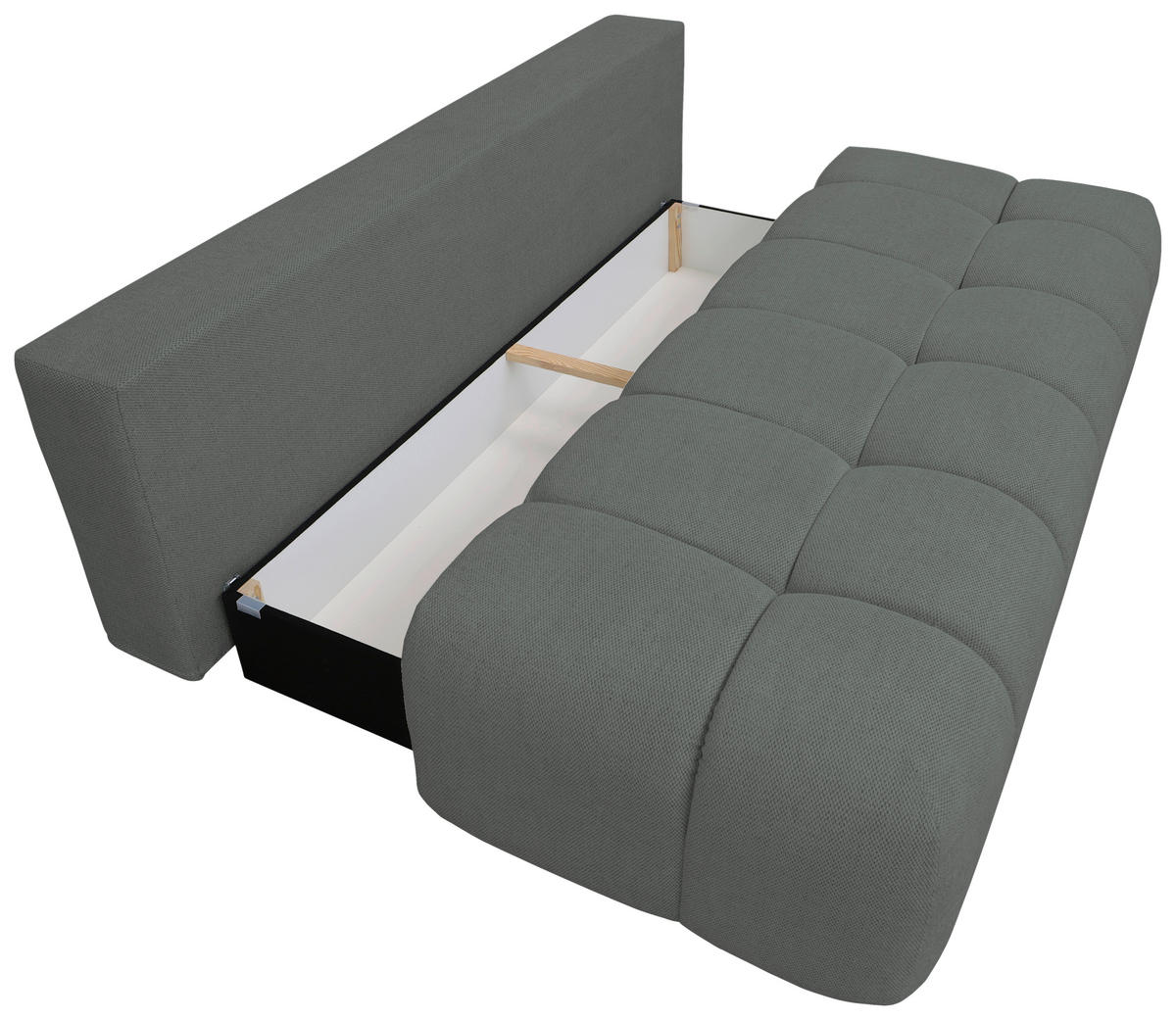 BOXSPRINGSOFA in Chenille Dunkelgrün  - Dunkelgrün/Schwarz, MODERN, Kunststoff/Textil (210/72/105cm) - Cantus