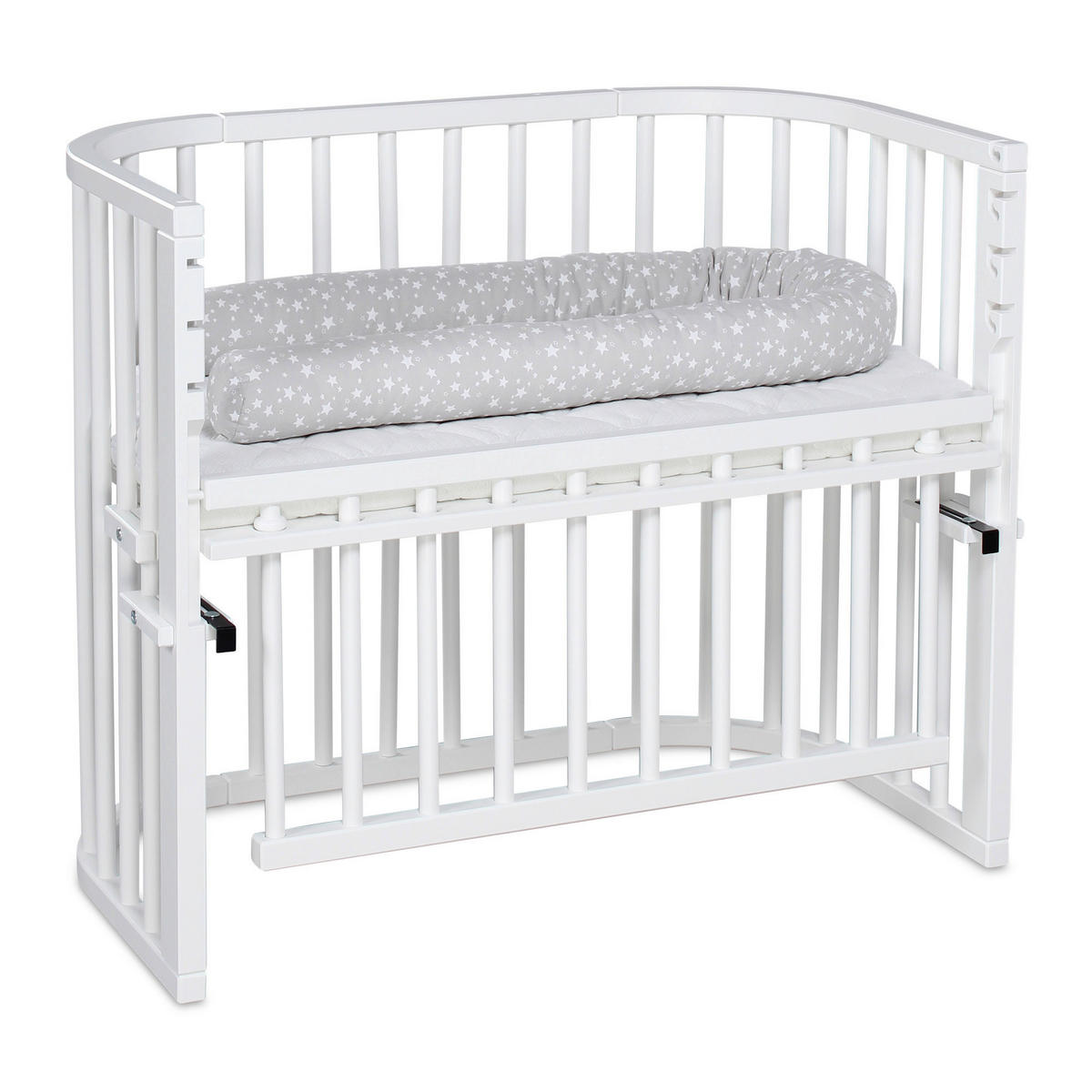 BEISTELLBETT MAXI COMFORT PLUS 96/56,5/79 cm  - Weiß, Basics, Holz (96/56,5/79cm) - Babybay