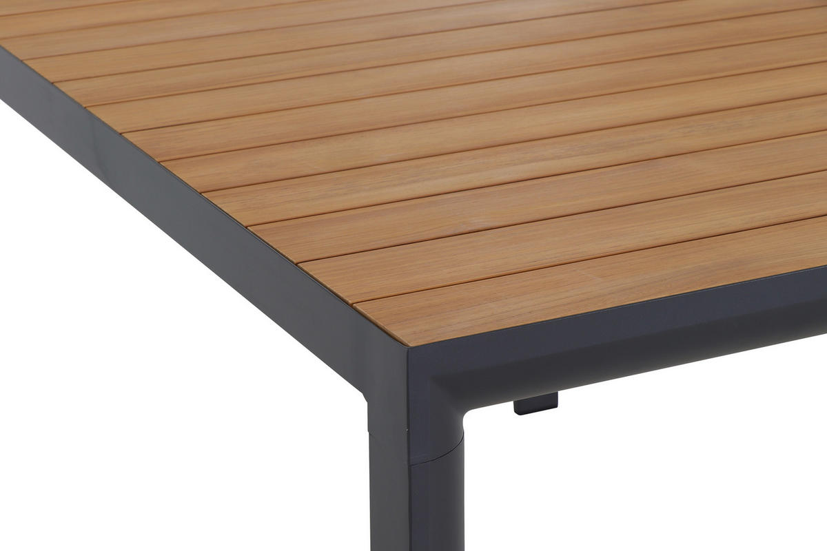 GARTENTISCH 140/90/74 cm Metall rechteckig  - Anthrazit/Teakfarben, Basics, Holz/Metall (140/90/74cm) - Siena Garden