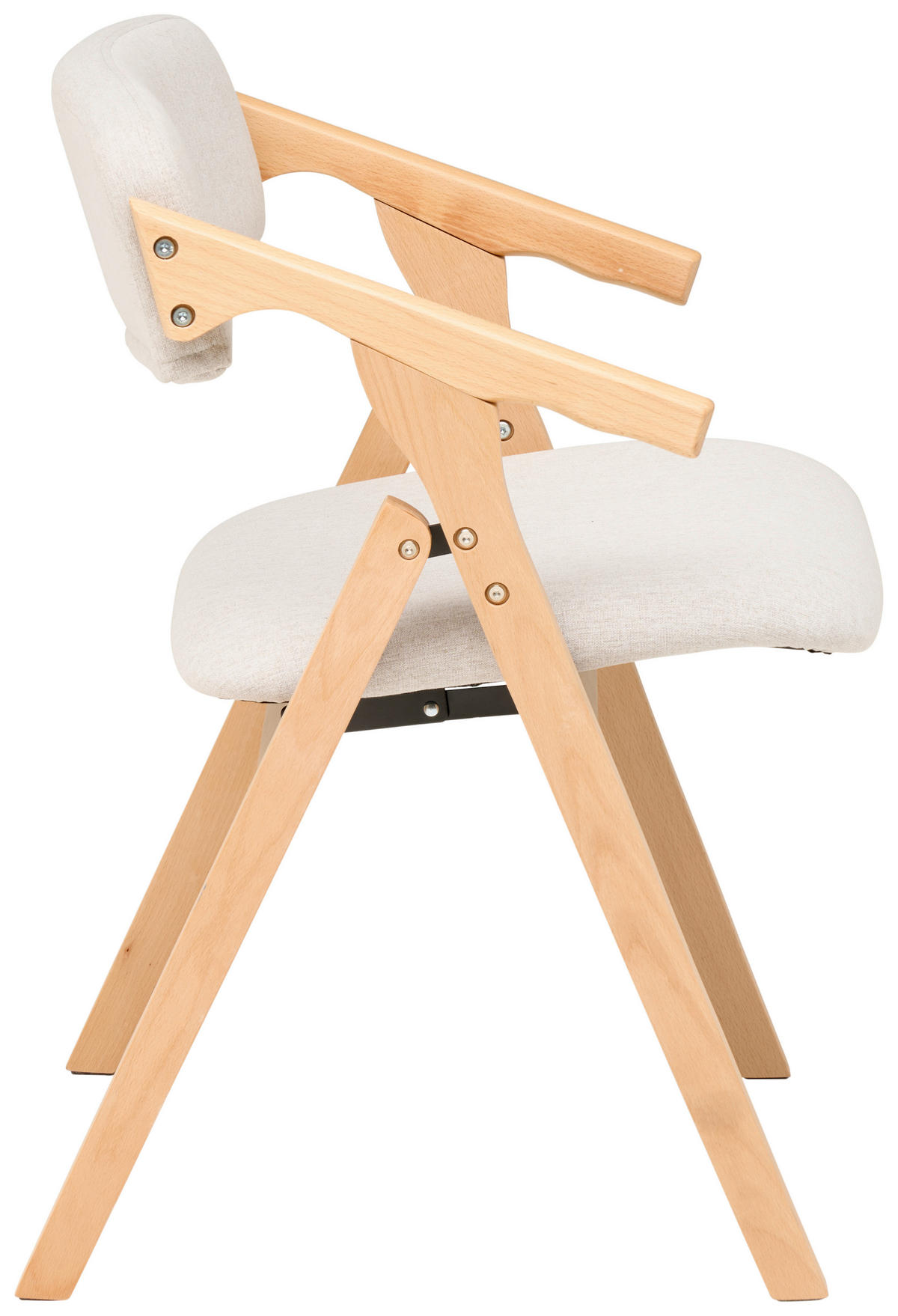 ARMLEHNSTUHL , inklusive Armlehnen , Webstoff  - Creme/Naturfarben, MODERN, Holz/Textil (53/78/47cm) - MID.YOU