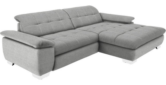 ECKSOFA in Mikrofaser Hellgrau  - Chromfarben/Hellgrau, Design, Textil/Metall (265/180cm) - Carryhome