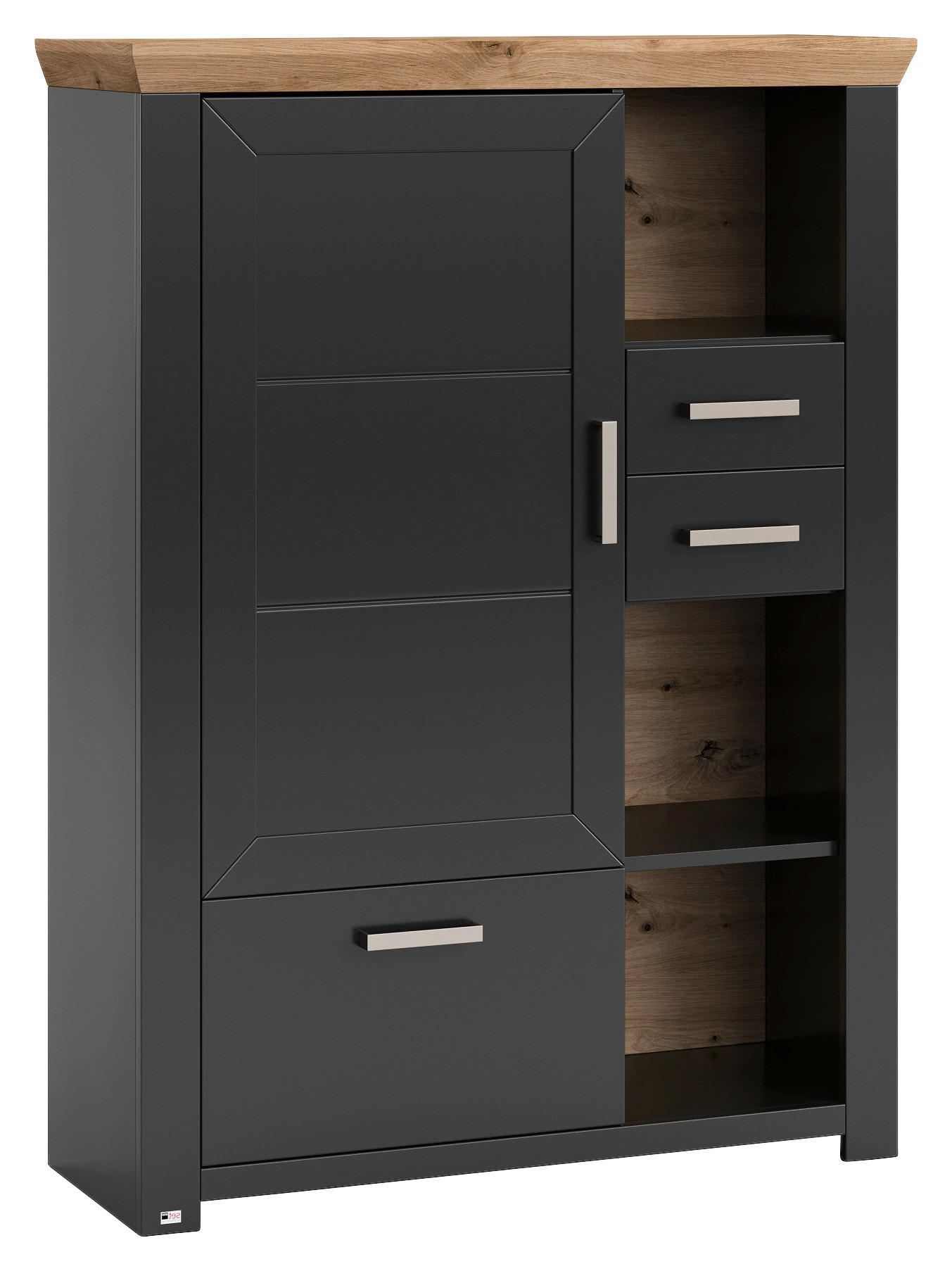 HIGHBOARD  in 104,5/142,6/42,2 cm  - Graphitfarben/Eiche Artisan, Design, Holzwerkstoff/Metall (104,5/142,6/42,2cm) - SetOne by Musterring
