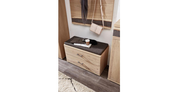 GARDEROBE Eichefarben - Eichefarben, Basics, Glas/Holz (256/202/39cm) - Linea Natura