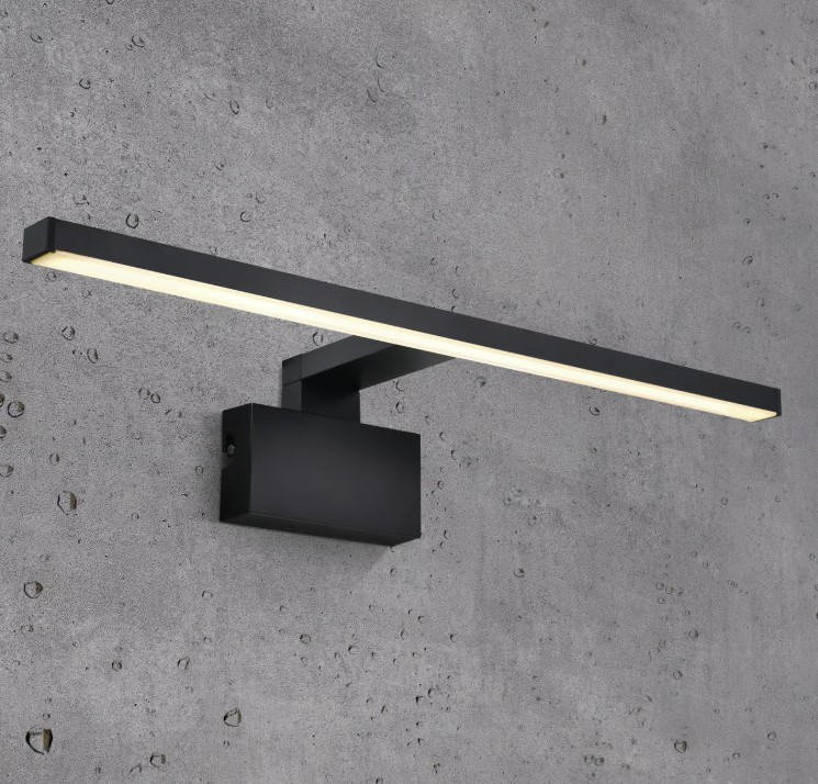 BADEZIMMER-WANDLEUCHTE 14,2/50 cm   - Schwarz, KONVENTIONELL, Metall (14,2/50cm) - Nordlux