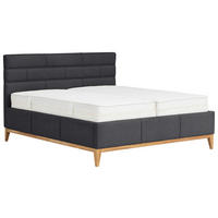 KÁRPITOZOTT ÁGY 160/200 cm  fekete  - fekete, Basics, műanyag/textil (160/200cm) - Carryhome