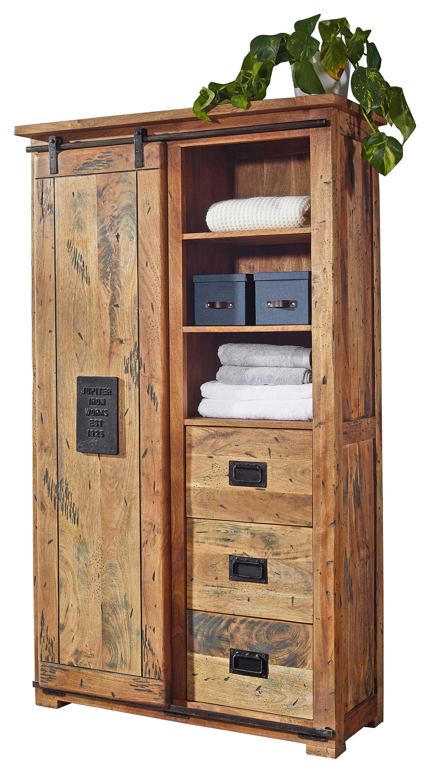HIGHBOARD 100/175/45 cm  in Naturfarben  - Naturfarben, KONVENTIONELL, Holz/Metall (100/175/45cm) - Livetastic