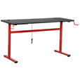 GAMINGTISCH 140/60/75 cm Rot, Schwarz Kabeldurchlass, Getränkehalter, USB-Anschlüsse  - Rot/Schwarz, Design, Holzwerkstoff/Metall (140/60/75cm) - Carryhome