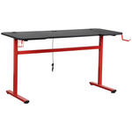 GAMINGTISCH Rot, Schwarz  - Rot/Schwarz, Design, Holzwerkstoff/Metall (140/60/75cm) - Carryhome
